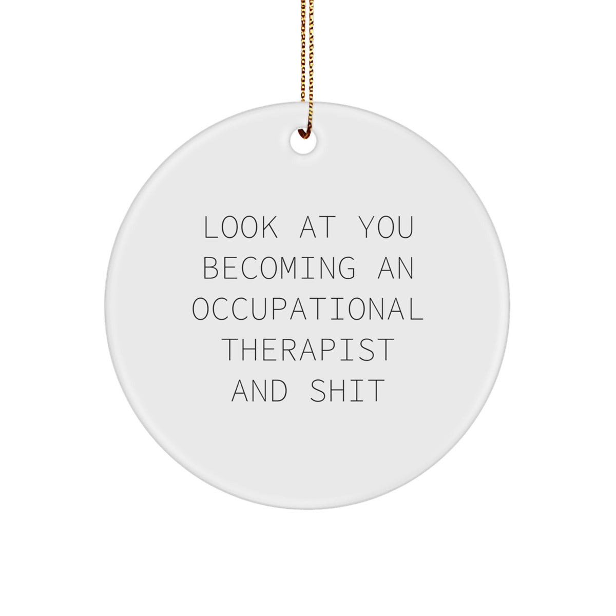 Christmas Gift Present for Her Occupational Therapist Circle Ornament - Image 1