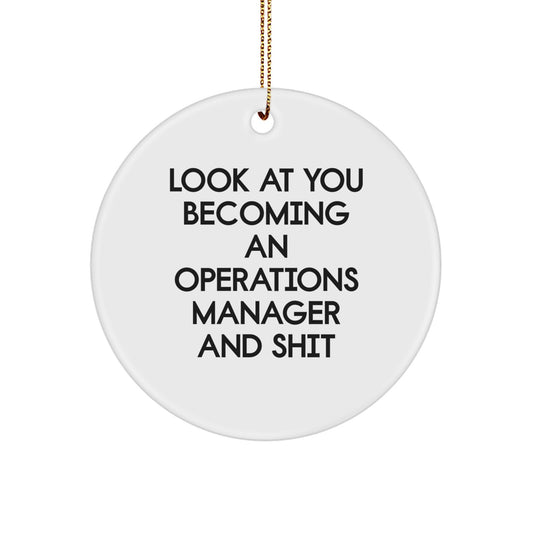 Funny Operations Manager Christmas Circle Ornament, Gifts for Men, Unique Office Decor, Operations Manager Desk Accessories, Personalized Operations Manager Gifts from Friends, Coworkers, Family - Image 1
