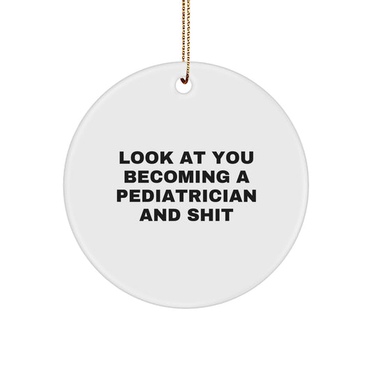 Funny Pediatrician Gifts for Christmas, Circle Ornament from Friends, Gifts for Pediatrician Men - Image 1