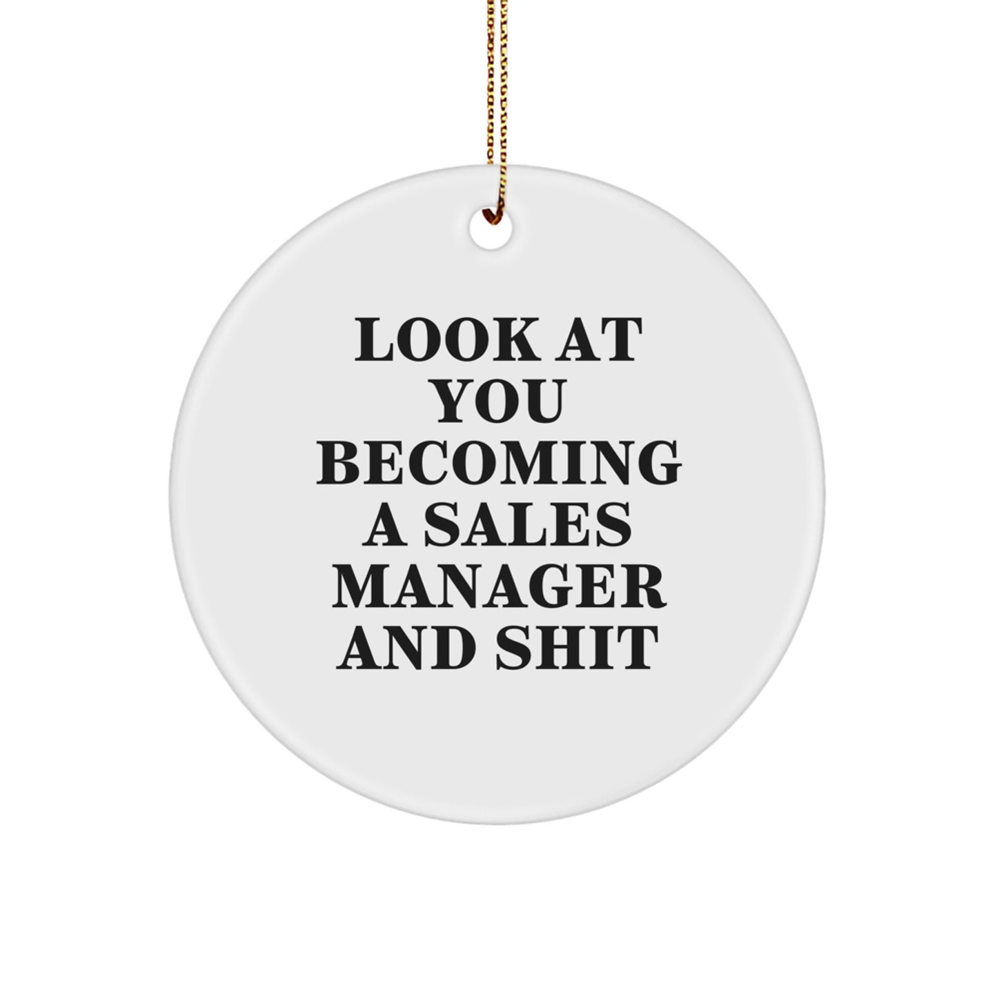 Funny Sales Manager Gifts, Circle Ornament, Look At You Becoming A Sales Manager And Shit, Gifts from Men to Sales Manager, Christmas Unique Decorations - Image 1