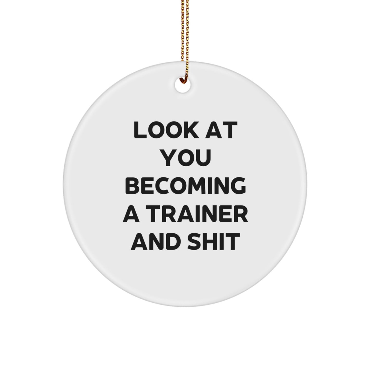 Funny Trainer Circle Ornament Gifts from Friends, Unique Trainer Christmas Unique Gifts for Men, Women, or Coworkers - Look At You Becoming A Trainer And Shit - Image 1