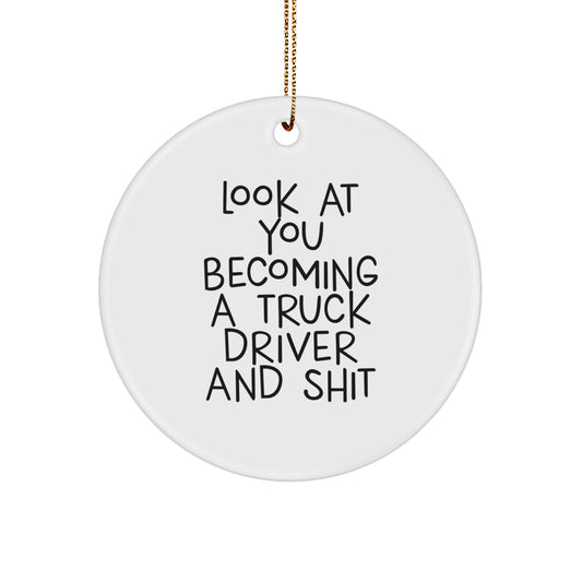 Funny Truck Driver Gifts from Friends - Look At You Becoming A Truck Driver And Shit - Christmas Unique Gifts for Him - Image 1