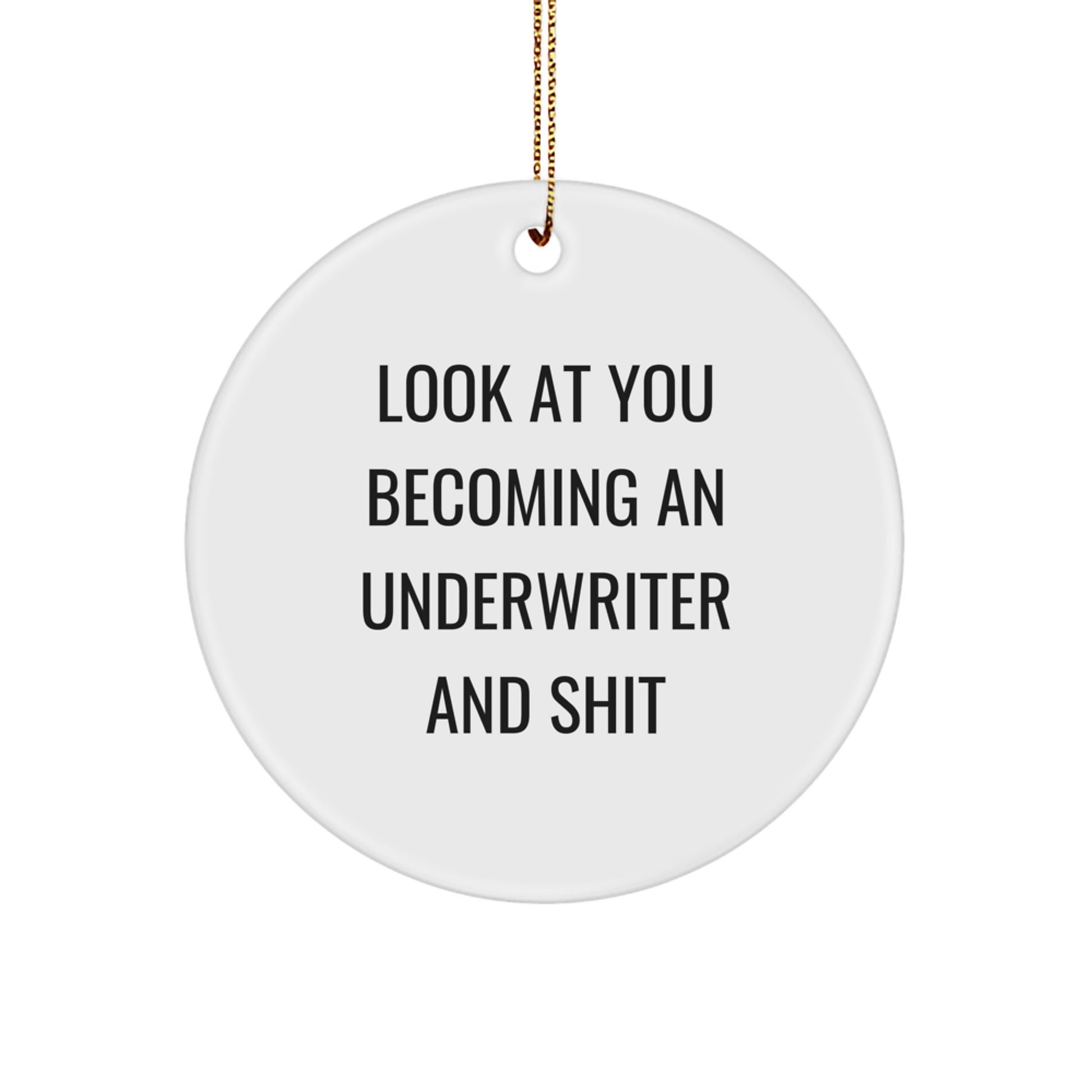 Funny Underwriter Circle Ornament Gifts from Friends and Family for Christmas Unique Decorations - Image 1