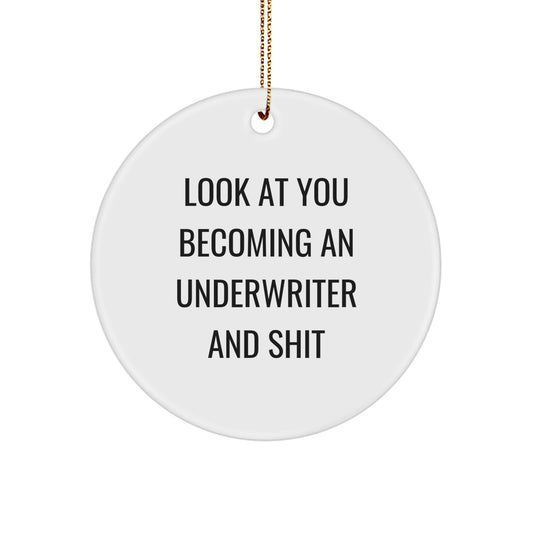 Funny Underwriter Circle Ornament Gifts from Friends and Family for Christmas Unique Decorations - Image 1