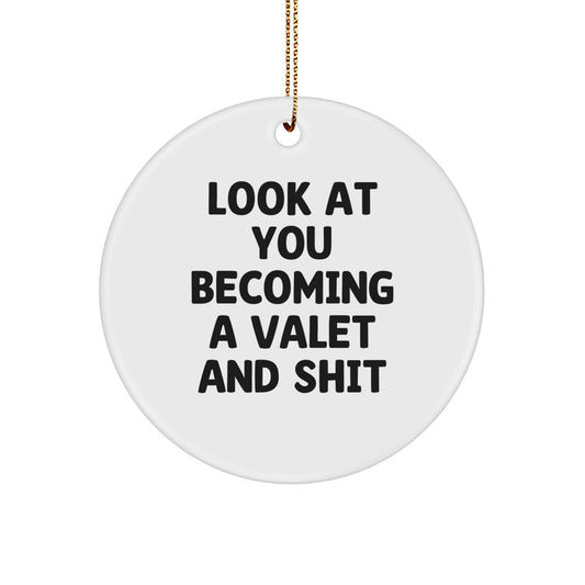 Funny Valet Circle Ornament Gifts from Friends for Valet Men - Image 1