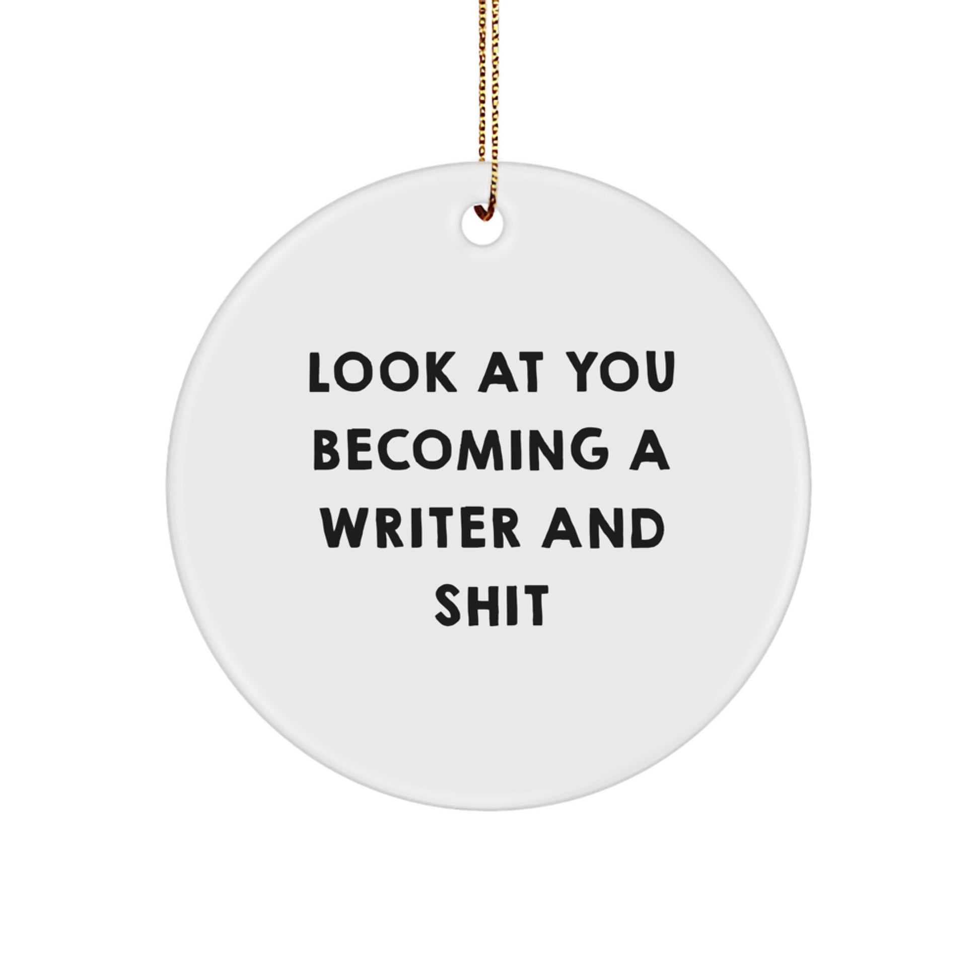Funny Writer Circle Ornament, Gifts from Family to Writer Friends, Unique Christmas Unique Gifts for Writer Men Women Coworkers - Image 1
