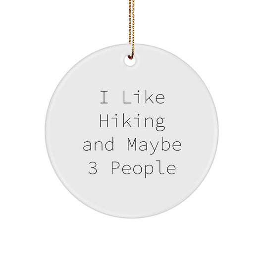 Hiking Circle Ornament for Her Present Adventure Christmas Gift - Image 1