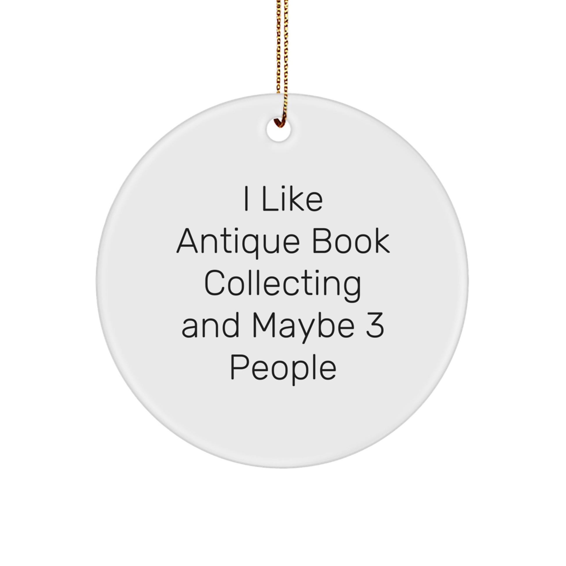 Antique Book Collecting Circle Ornament for Coworkers Idea Xmas Gift - Image 1