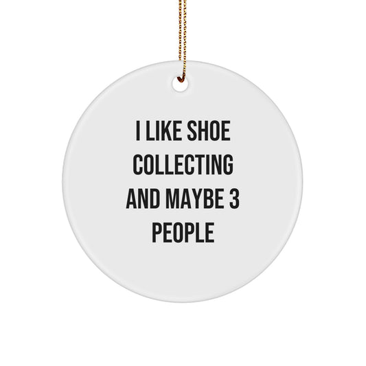 Shoe Collecting Keepsake White Christmas Ornament for Him Gift - Image 1