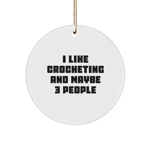 Funny Crocheting Circle Ornament Gifts from Friends and Family for Crocheting Enthusiasts, Crocheting Lover, Merry Christmas Unique Decorations - Image 1