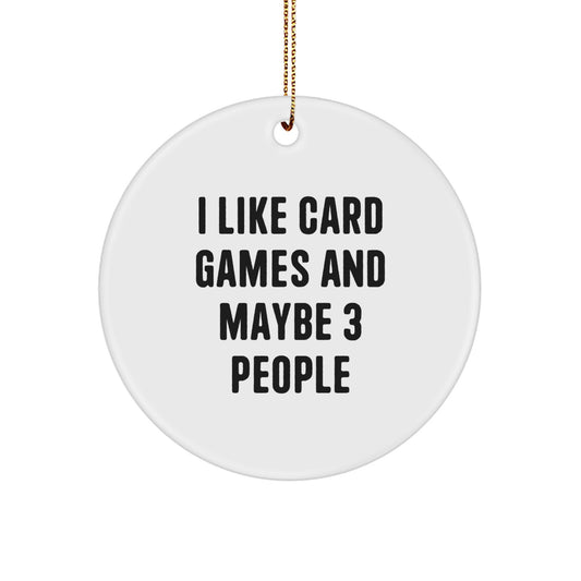 Funny Card Games Circle Ornament Gifts from Family for Card Games Lovers - Image 1