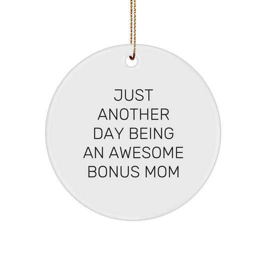 Awesome Bonus Mom Keepsake Christmas Ornament for Her Gift - Image 1