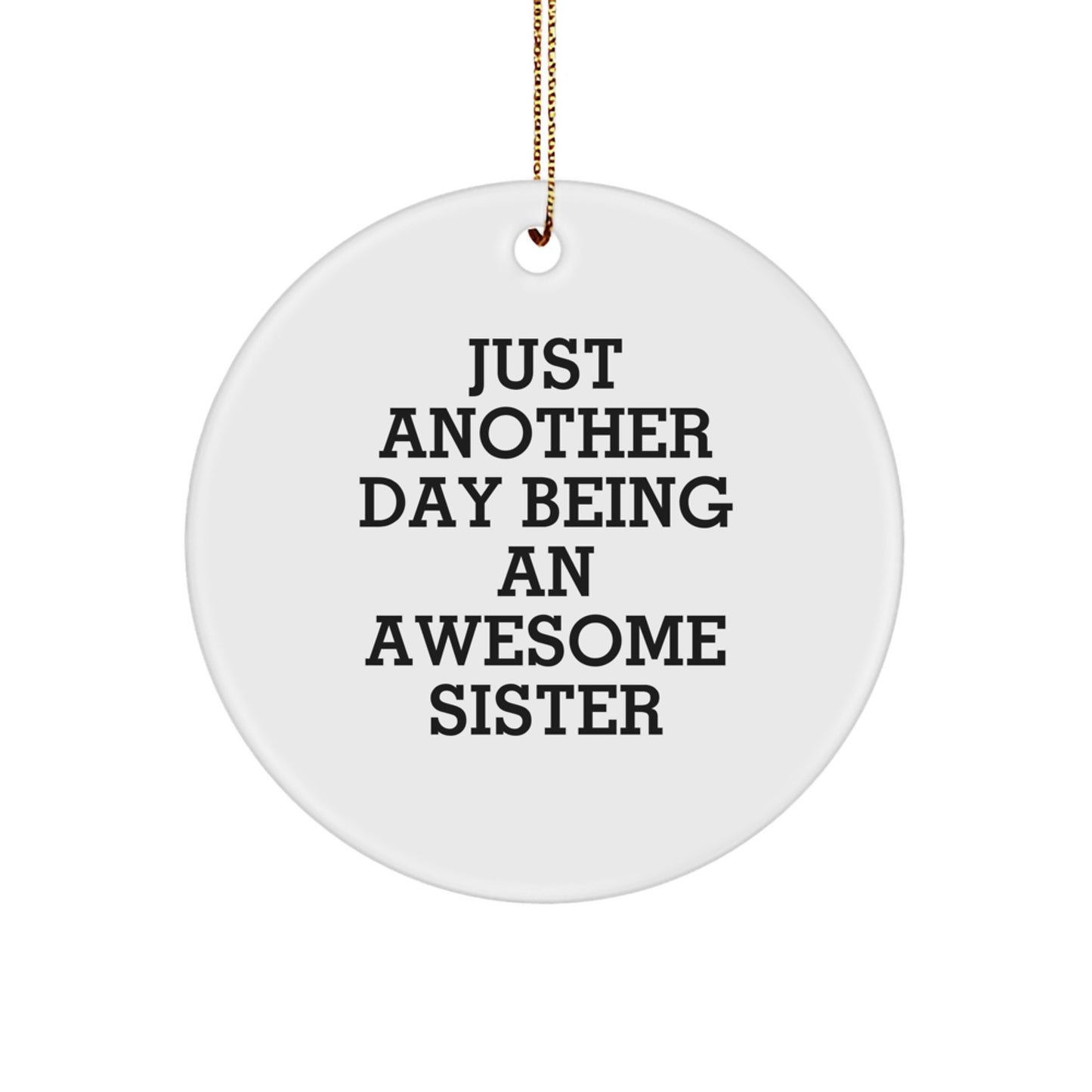 Funny Sister Gifts from Family - Just Another Day Being An Awesome Sister Circle Ornament for Sister - Christmas Unique Ornaments for Home Decoration - Image 1