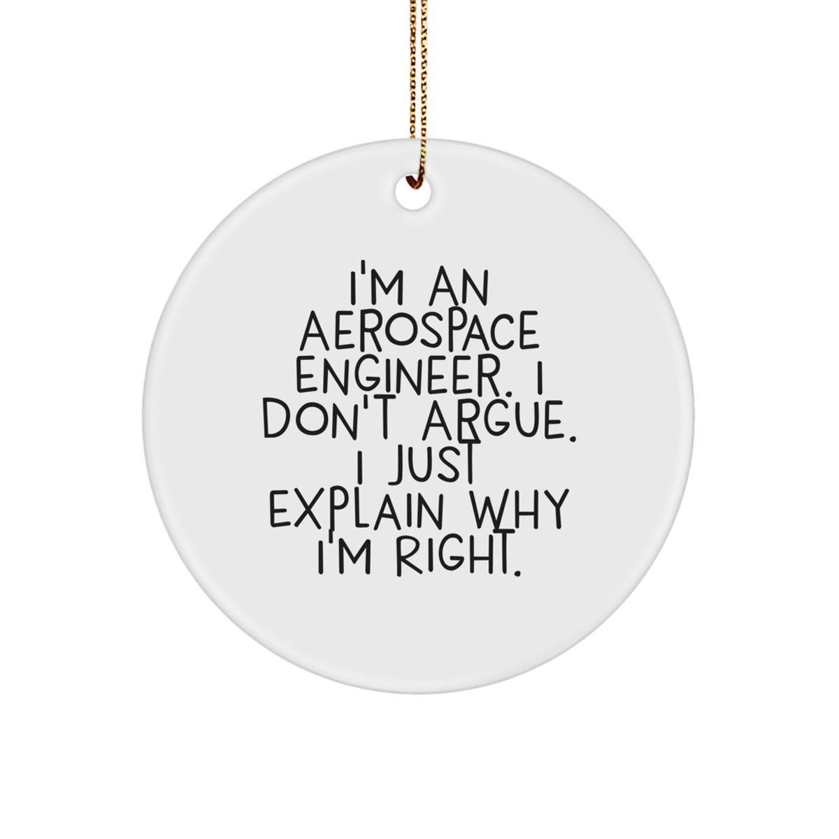 Circle Ornament Aerospace Engineer Keepsake for Friend Christmas Gift - Image 1