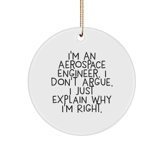 Circle Ornament Aerospace Engineer Keepsake for Friend Christmas Gift - Image 1