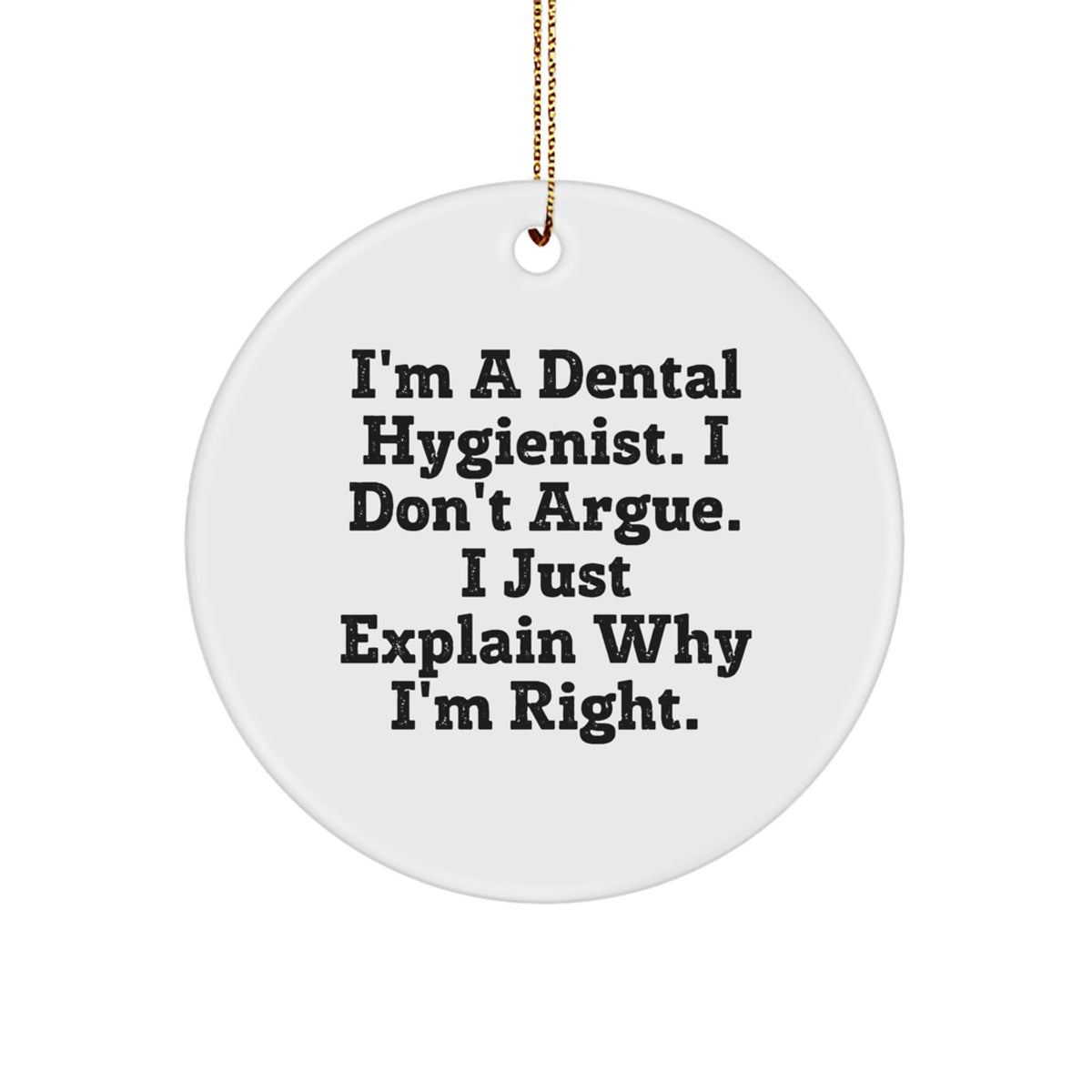 Christmas Unique Gift for Her Dental Hygienist White Ornament – Present - Image 1
