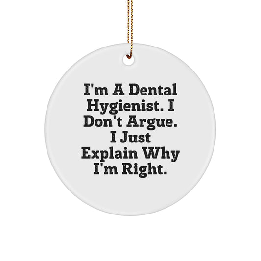 Christmas Unique Gift for Her Dental Hygienist White Ornament – Present - Image 1