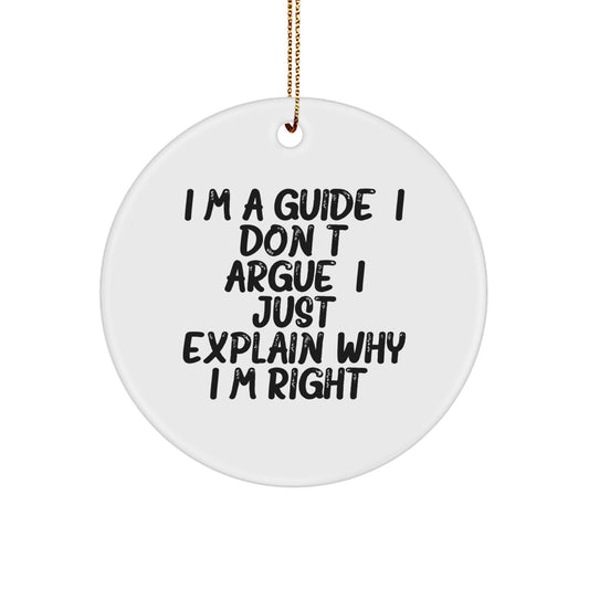 Funny Guide Gifts for Friends from Men, Unique Circle Ornament for Guide Enthusiasts, Inspirational Christmas Decorations - Image 1