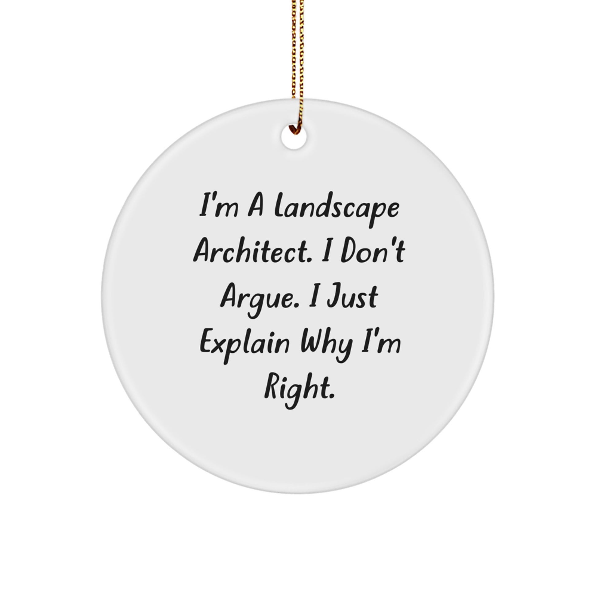 Landscape Architect Funny Circle Ornament Gifts from Friends for Christmas - Image 1