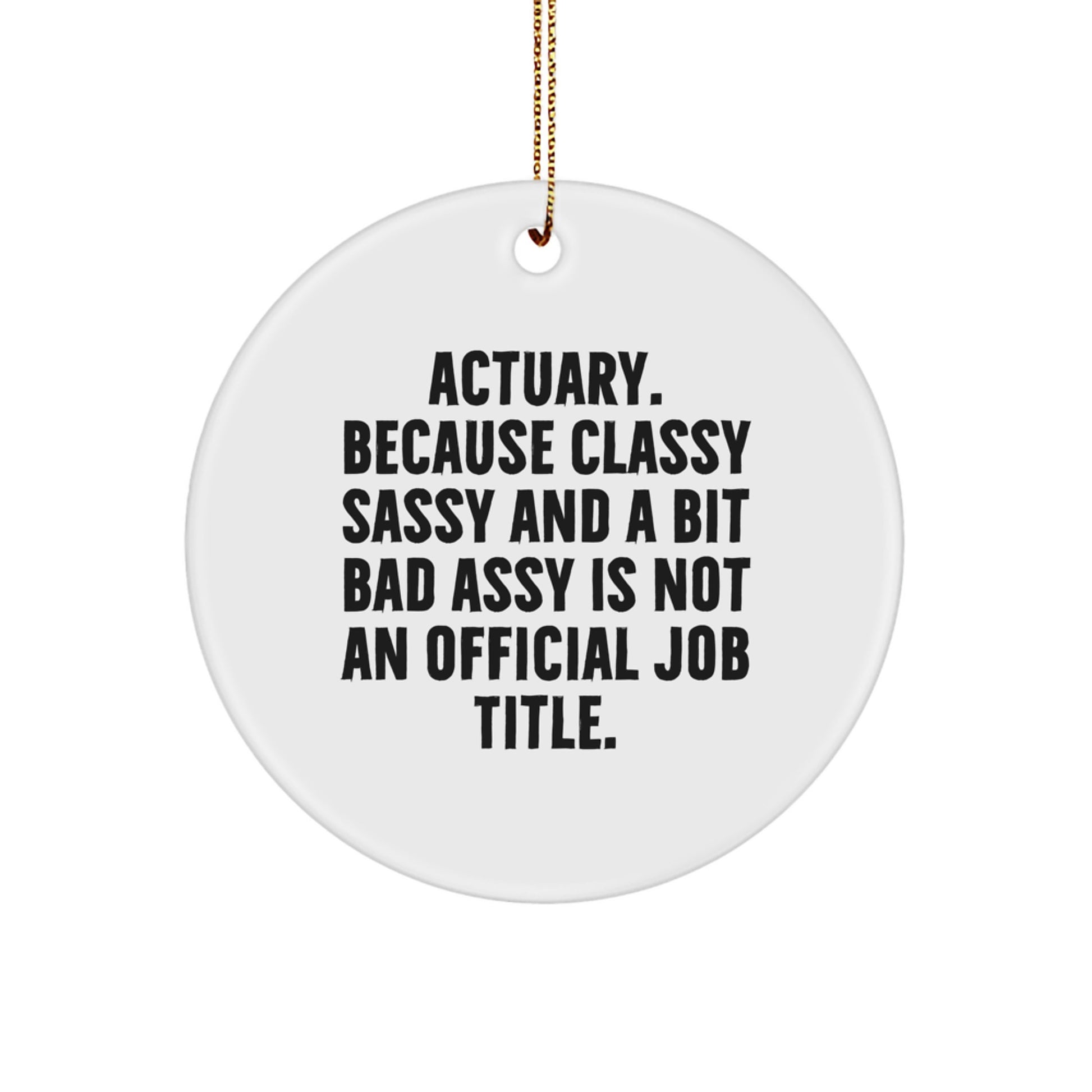 Funny Actuary Gifts from Friends, Classy Sassy Actuary Ornaments for Christmas Unique Gifts, Actuary Circle Ornament for Men Women Friends Family - Image 1