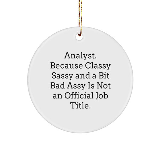 Funny Analyst Christmas Circle Ornament Gifts from Friends, Coworkers to Men, Women, Family - Image 1