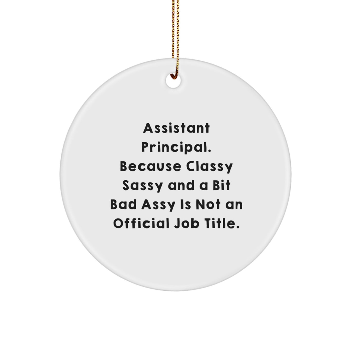 Assistant Principal Gifts, Funny Quote Circle Ornament, Gifts from Family and Friends for Assistant Principals at Christmas - Image 1