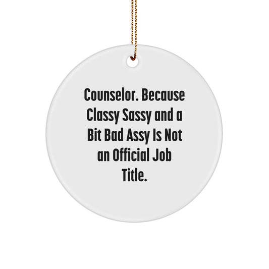Counselor Gifts for Men, Women, Friends and Family - Unique Funny Circle Ornament, Gifts from Men, Women, Friends, Coworkers, Family - Counselor Christmas Unique Gifts - Image 1