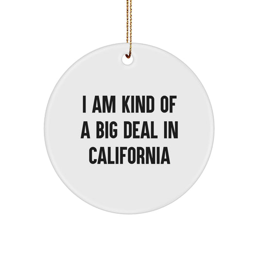 Funny California Christmas Unique Gifts for Friends - Kind of a Prime Selection Circle Ornament - Image 1