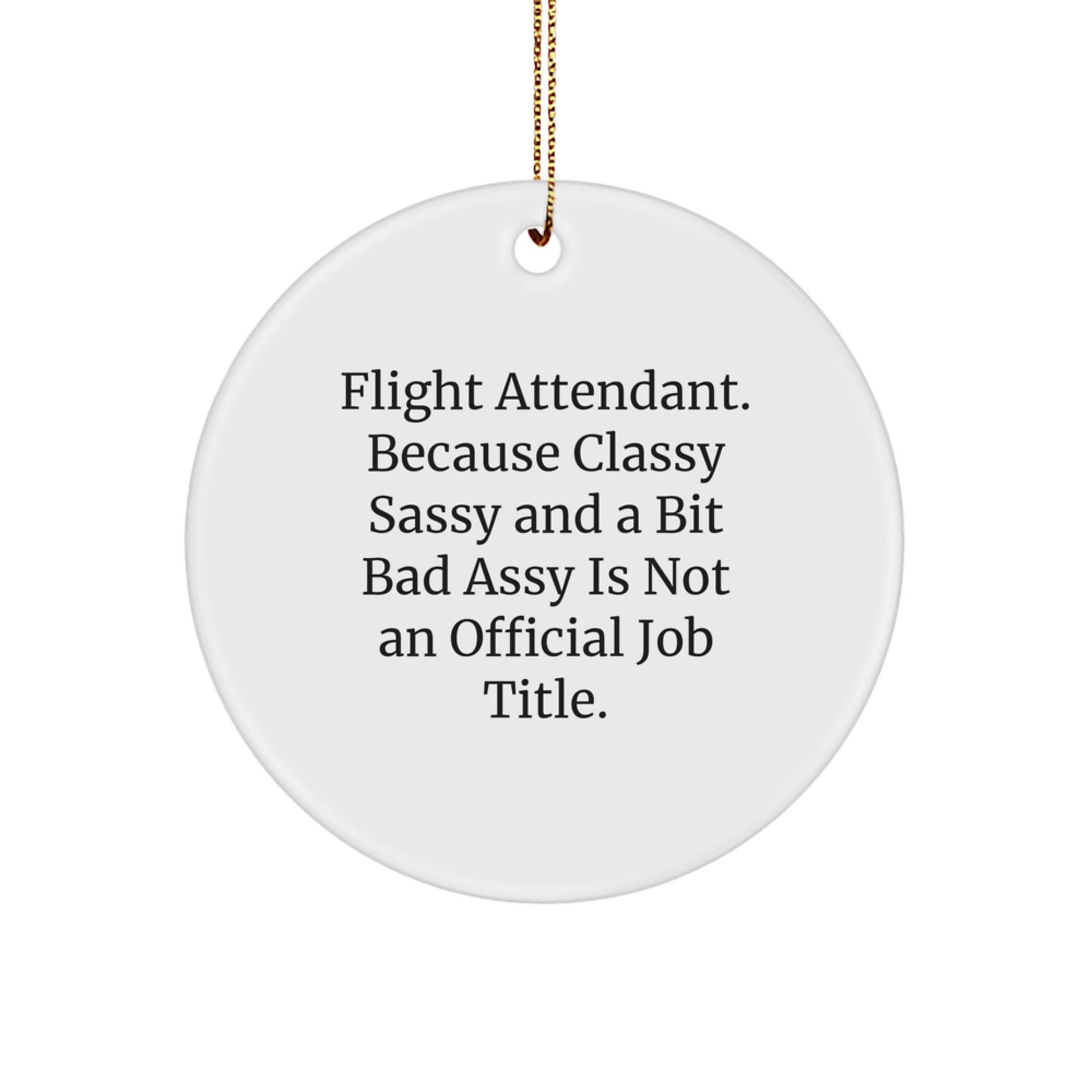 Funny Flight Attendant Gifts from Friends for Men Women Coworkers, Classy Sassy Fearlessy Ornament, Christmas Unique Gifts for Flight Attendants - Image 1