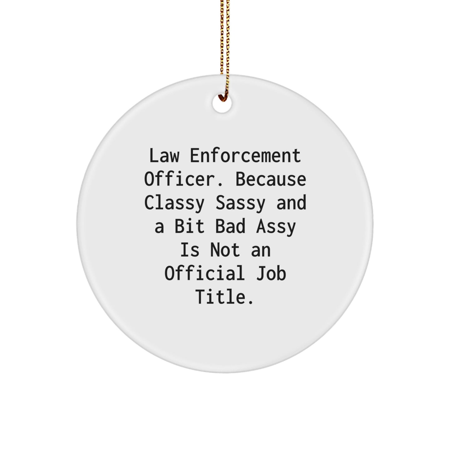 Christmas Gift for Her Law Enforcement Officer Ornament Present - Image 1