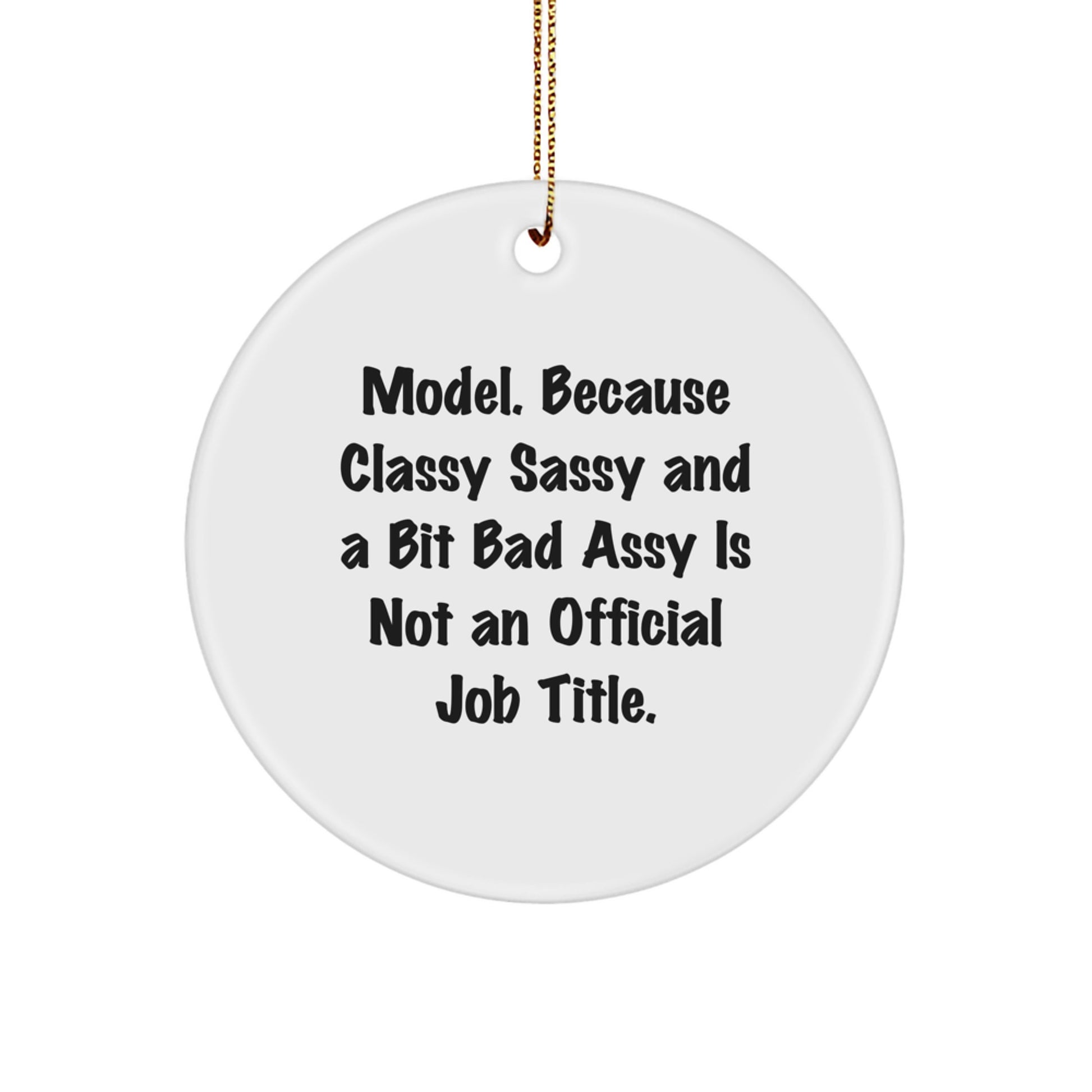 Model Circle Ornament Sassy Novelty for Friends Christmas Unique Gift - Image 1