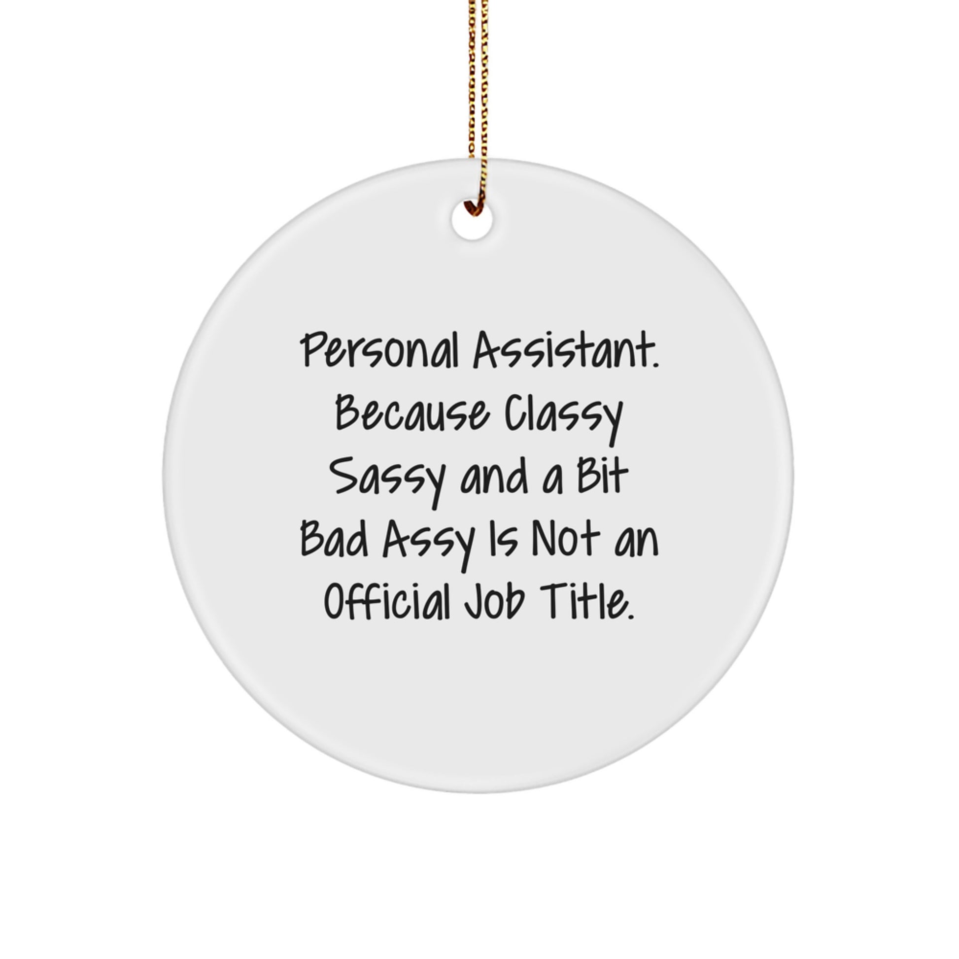 Funny Personal Assistant Gifts from Friends - Christmas Unique Circle Ornament - Image 1