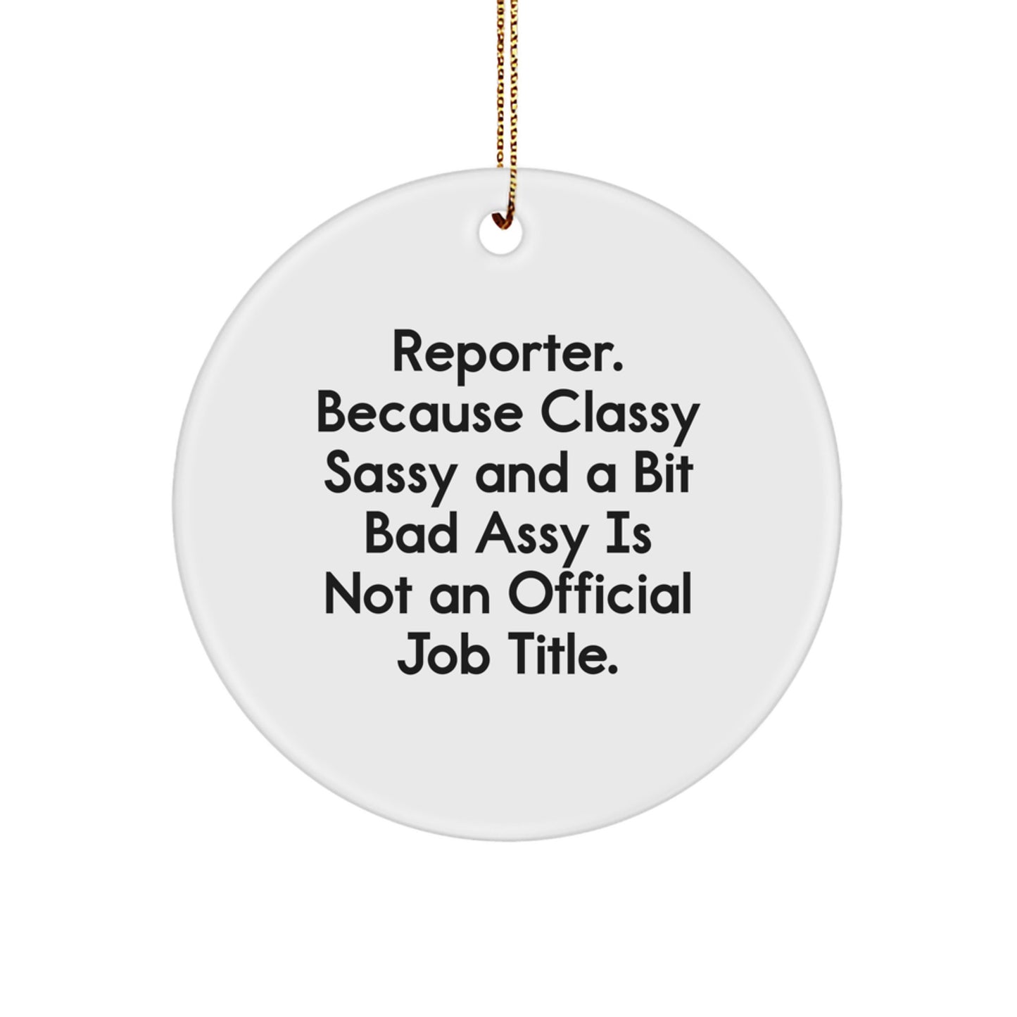 Reporter Keepsake Circle Ornament for Him Christmas Gift - Image 1
