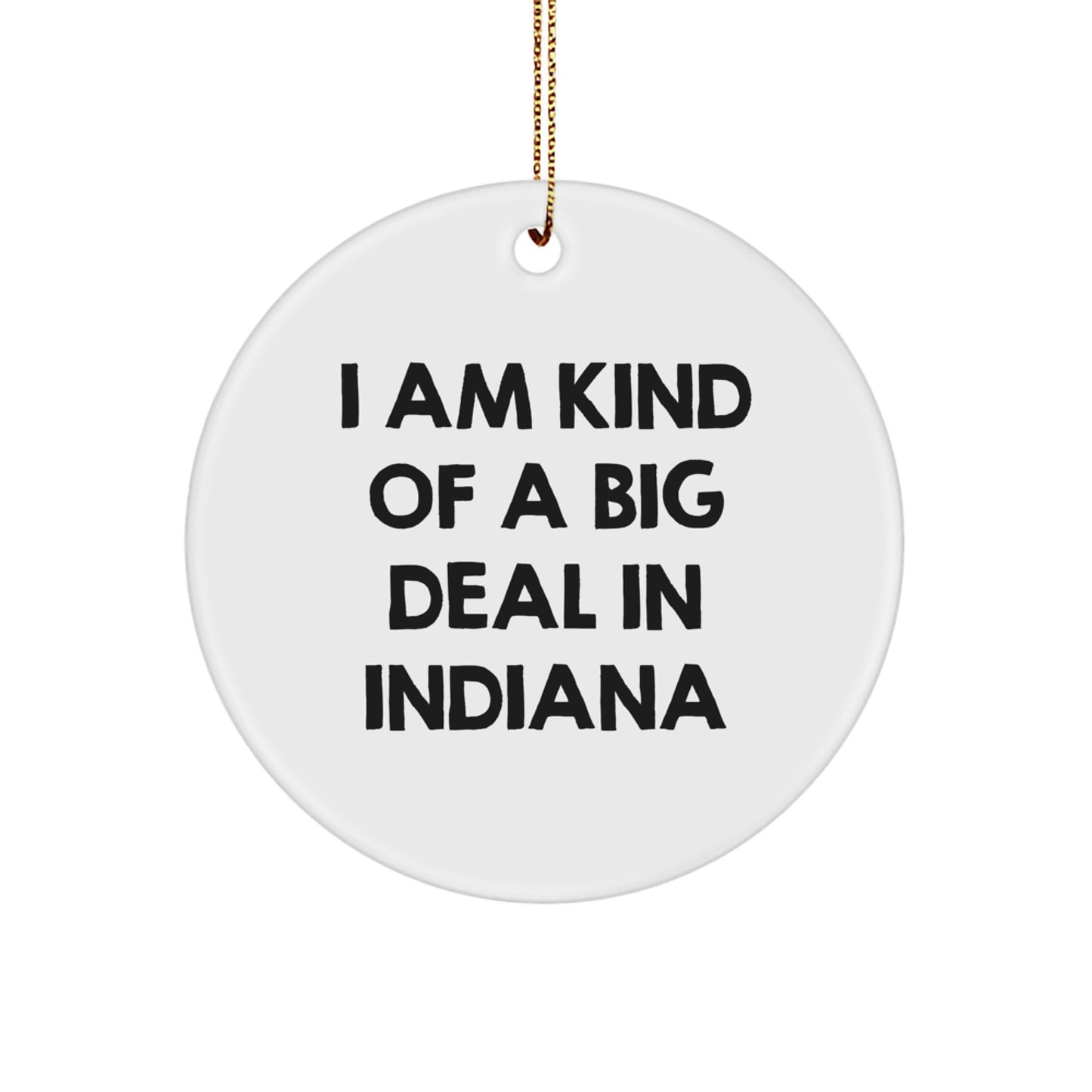 Funny Indiana Circle Ornament - 'I Am Kind Of A Prime Selection In Indiana' Gifts for Indiana Lovers from Friends and Family - Unique Christmas Unique Gifts for Indiana Residents - Image 1