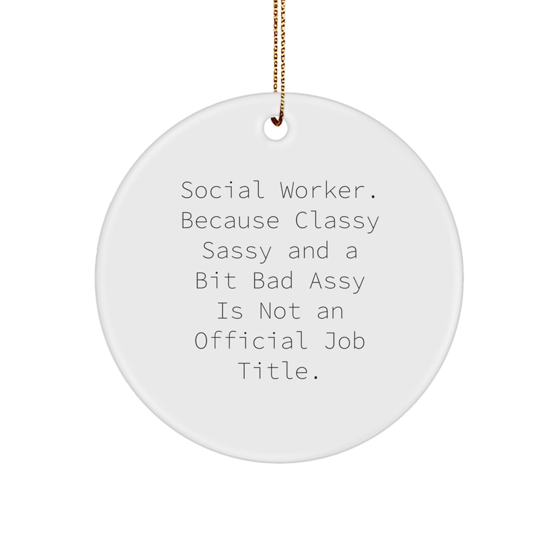 Funny Social Worker Gifts from Friends, Unique Circle Ornament for Social Workers, Christmas Unique Gifts - Image 1