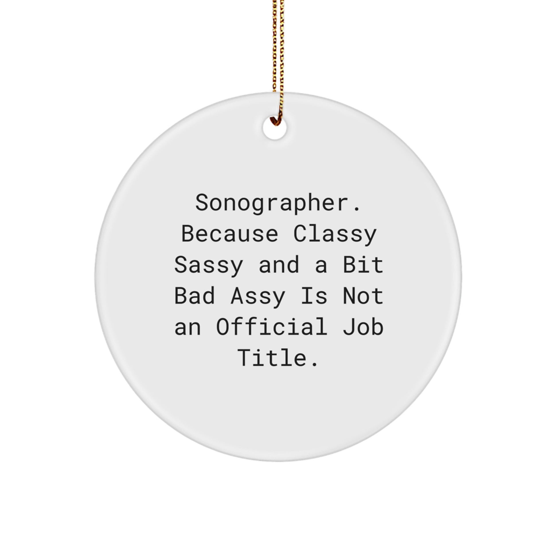 Funny Sonographer Gifts for Women - Circle Ornament with Sonographer Quote - Christmas Unique Ornaments for Sonographers - Image 1