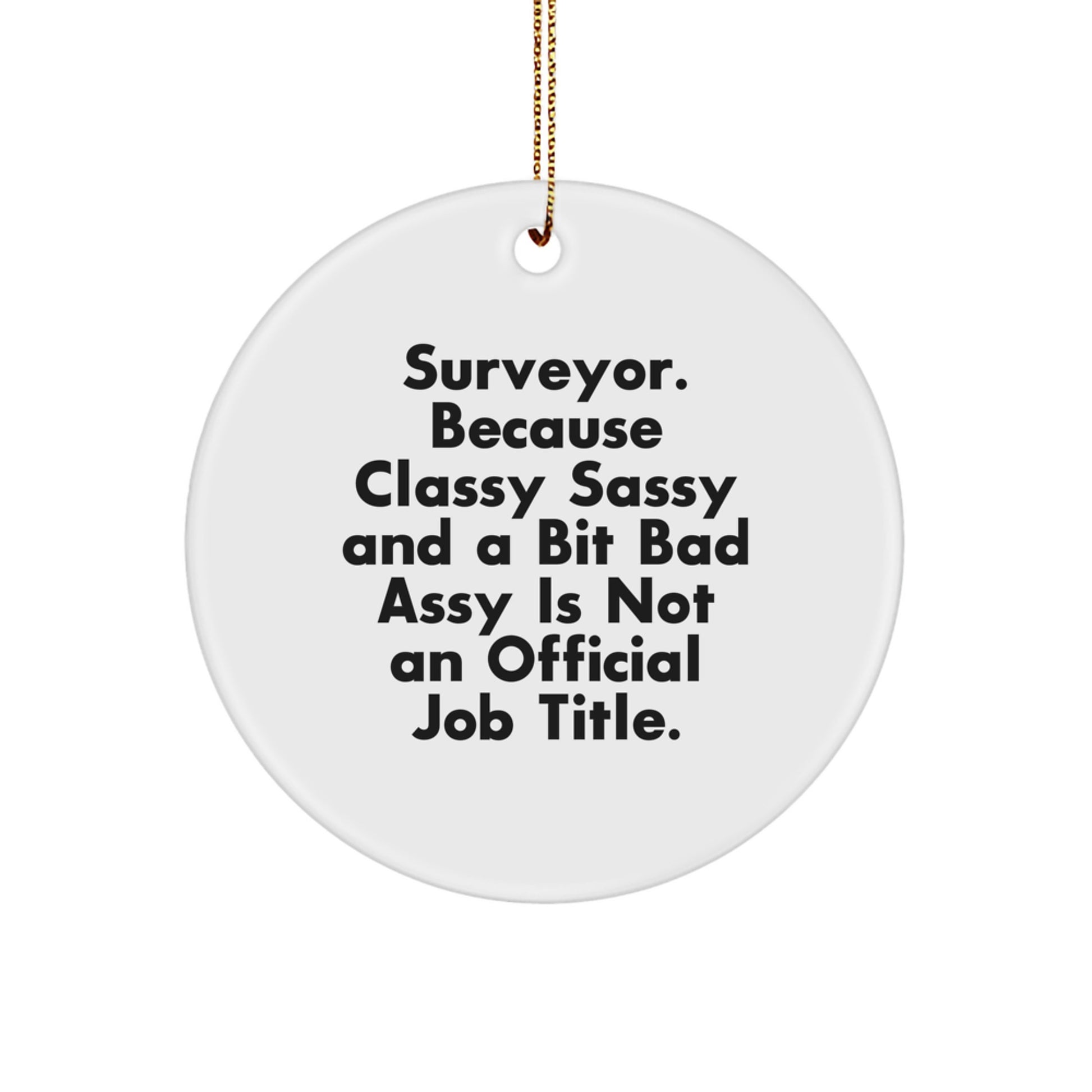 Classy Surveyor Gifts for Men, Funny Circle Ornament, Christmas Unique Decorations, Gifts from Friends, Perfect for Surveyor Enthusiasts - Image 1