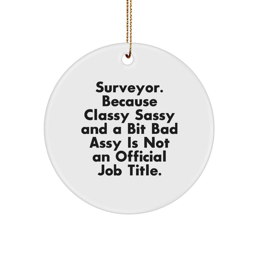 Classy Surveyor Gifts for Men, Funny Circle Ornament, Christmas Unique Decorations, Gifts from Friends, Perfect for Surveyor Enthusiasts - Image 1