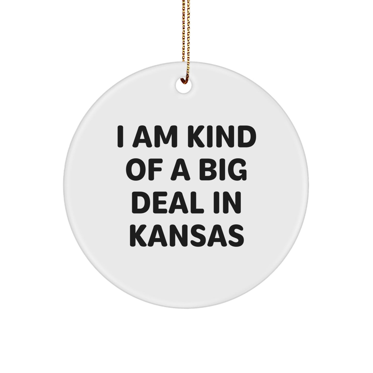 Funny Kansas Circle Ornament Gifts from Friends and Family for Kansas Men and Women on Christmas Unique Gifts - Image 1