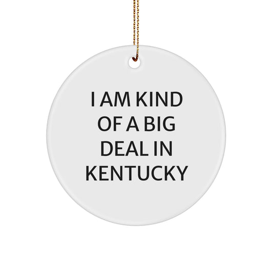Funny Kentucky Gifts from Friends - I Am Kind Of A Prime Selection In Kentucky Circle Ornament for Christmas - Image 1