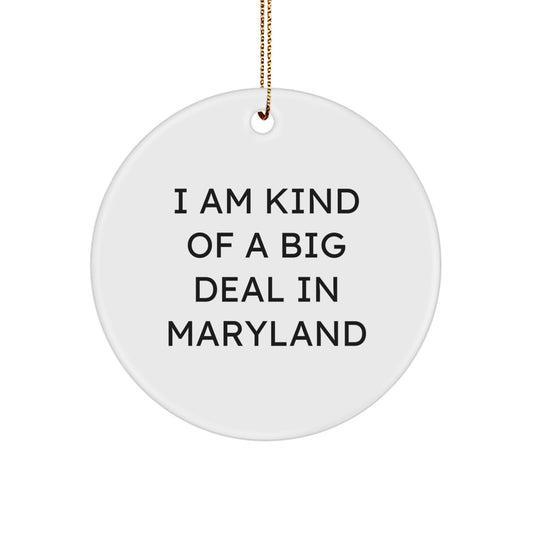 Funny Quotes Maryland Circle Ornament, Gifts from Friends to Family in Maryland, Christmas Unique Ornaments for Men Women - Image 1