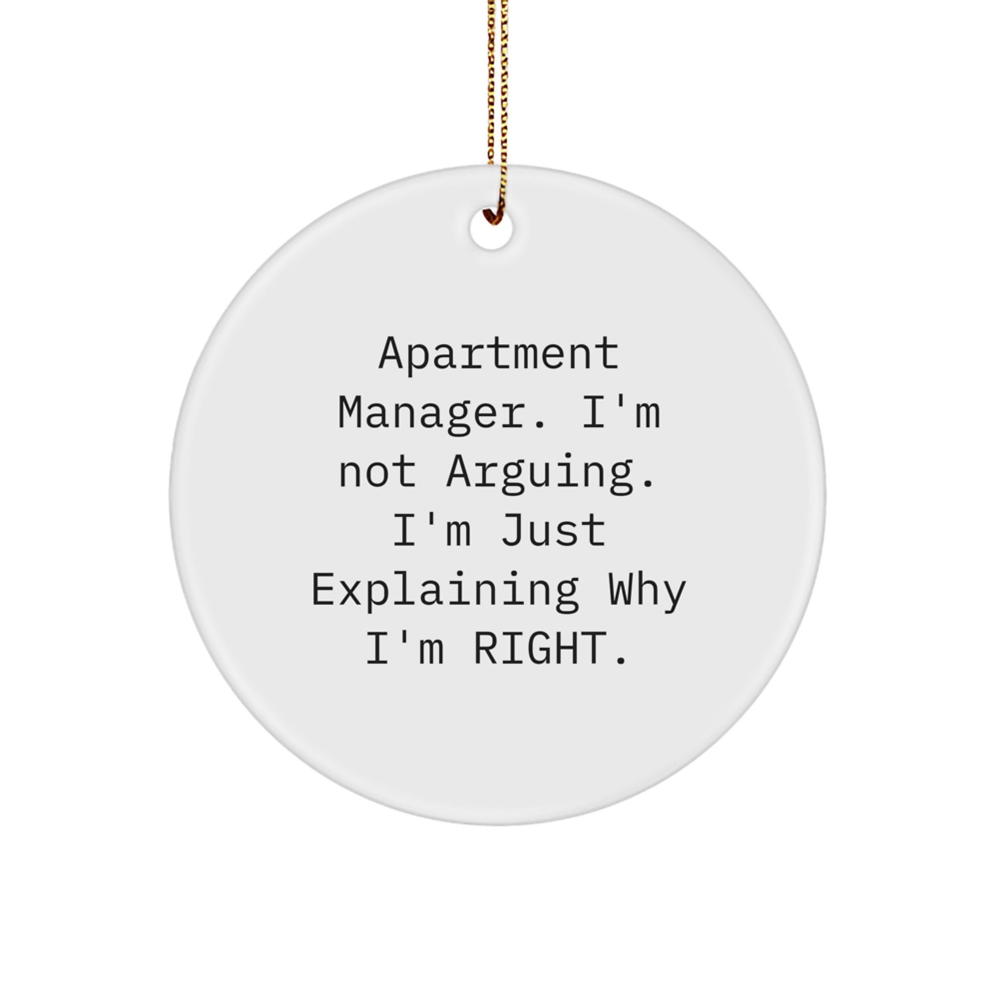 Funny Apartment Manager Gifts from Friends for Apartment Manager Christmas Unique Ornaments - Circle Ornament for Men, Women, Coworkers, Family - Image 1