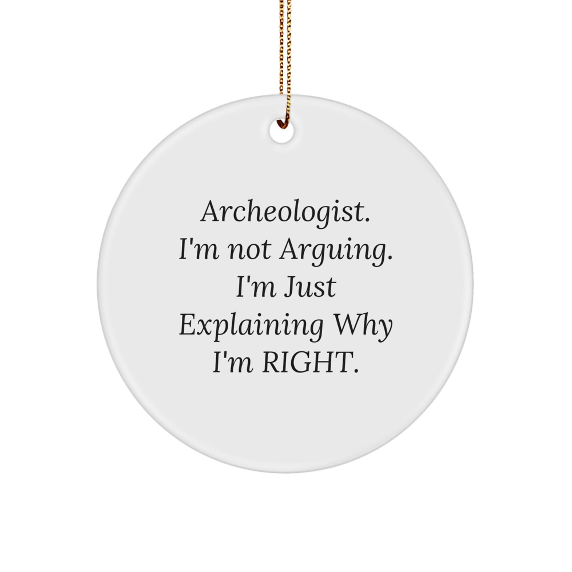 Funny Archeologist Gifts for Men, Gifts from Friends, Christmas Unique Circle Ornament, Archeologist I'm Not Arguing, Explaining Why I'm Right - Image 1
