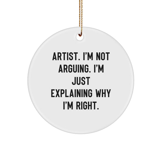 Artist Gifts for Men Funny Circle Ornament from Husband - Christmas Unique - Image 1