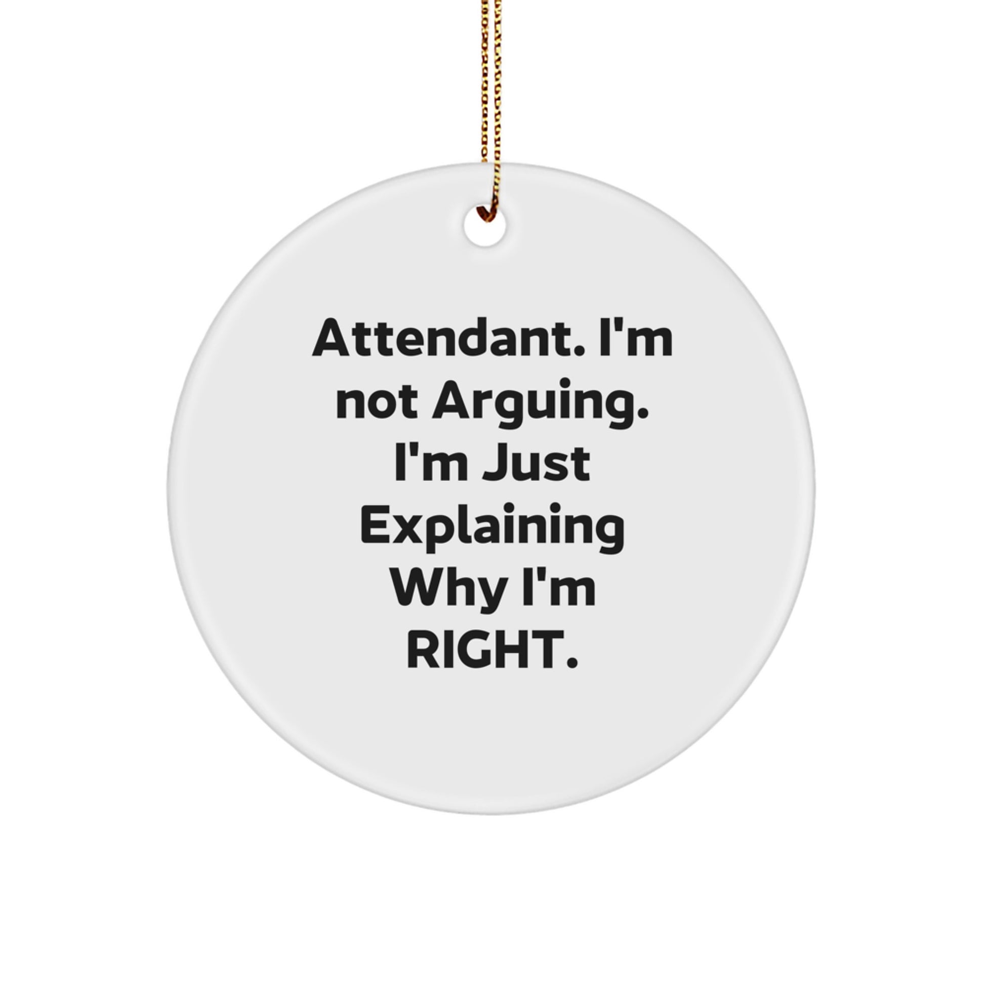 Funny Attendant Gifts from Men to Attendant Friends - Christmas Unique Circle Ornament - Image 1