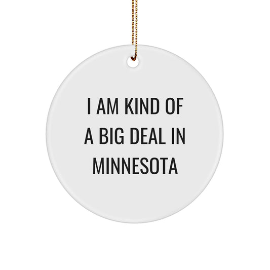 Funny Minnesota Gifts for Friends from Men - 'I Am Kind Of A Prime Selection In Minnesota' Christmas Circle Ornament - Image 1