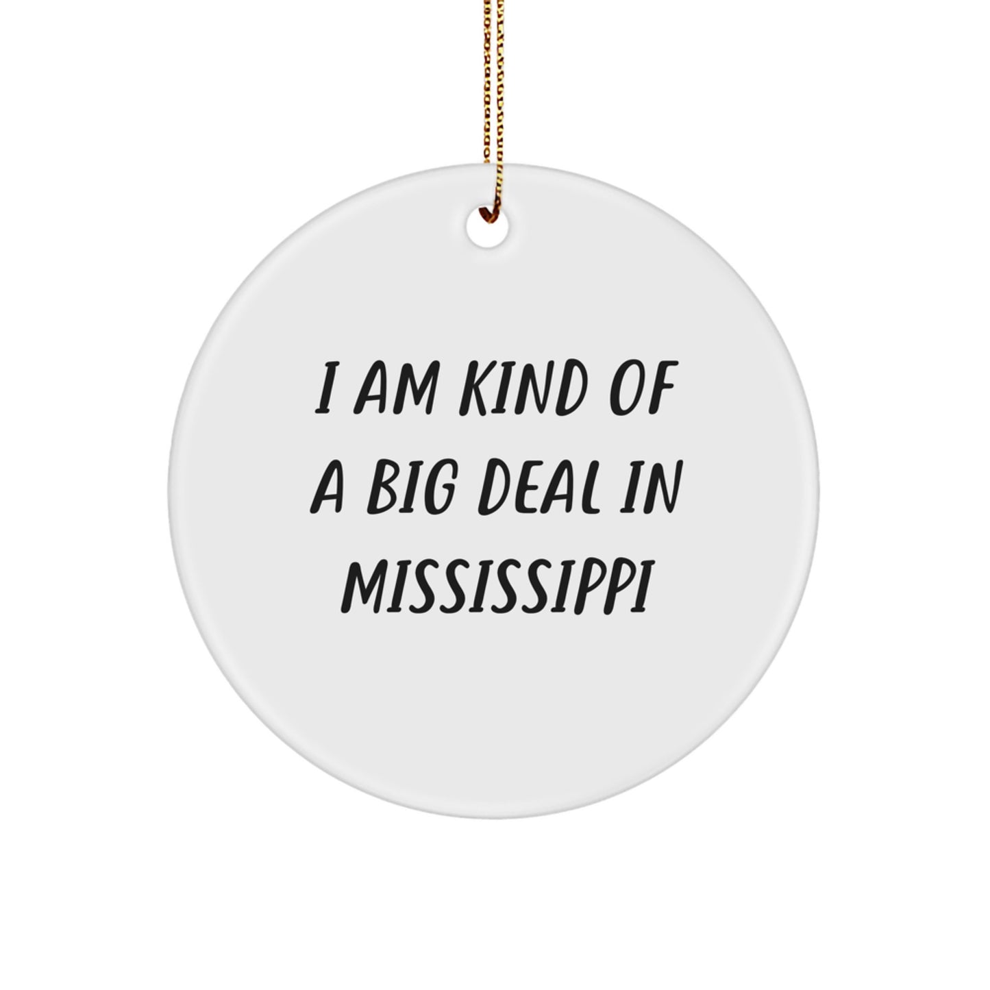 Funny Mississippi Circle Ornament, Gifts from Friends to Family, Christmas Unique Gifts for Mississippi Men and Women, I Am Kind Of A Prime Selection In Mississippi - Image 1