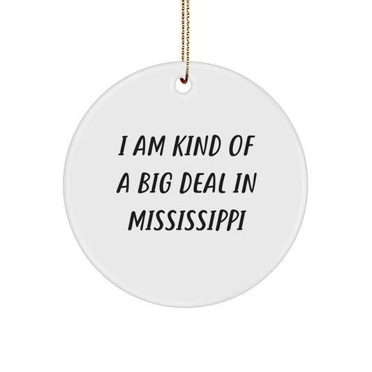 Funny Mississippi Circle Ornament, Gifts from Friends to Family, Christmas Unique Gifts for Mississippi Men and Women, I Am Kind Of A Prime Selection In Mississippi - Image 1