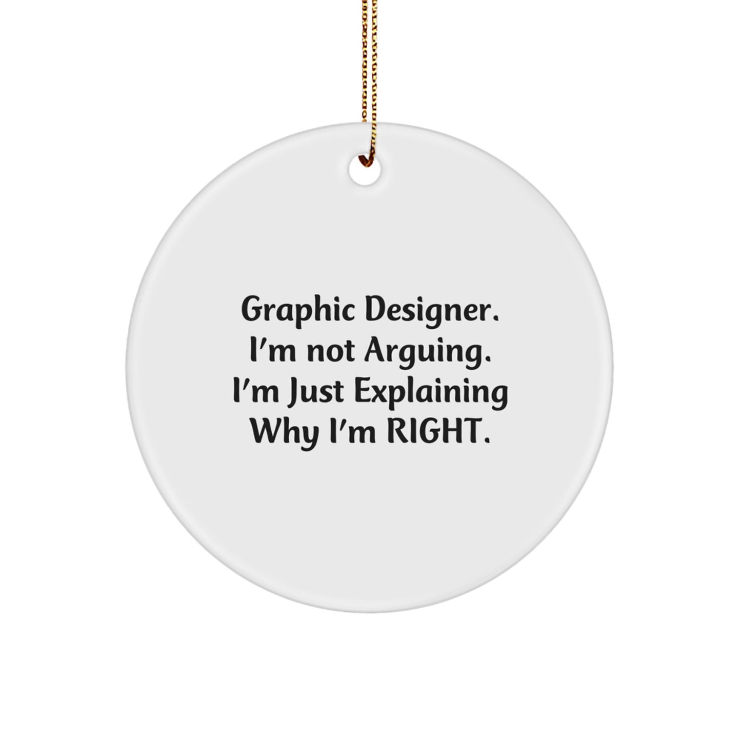 Graphic Designer Circle Ornament for Coworkers Idea Christmas Gift - Image 1