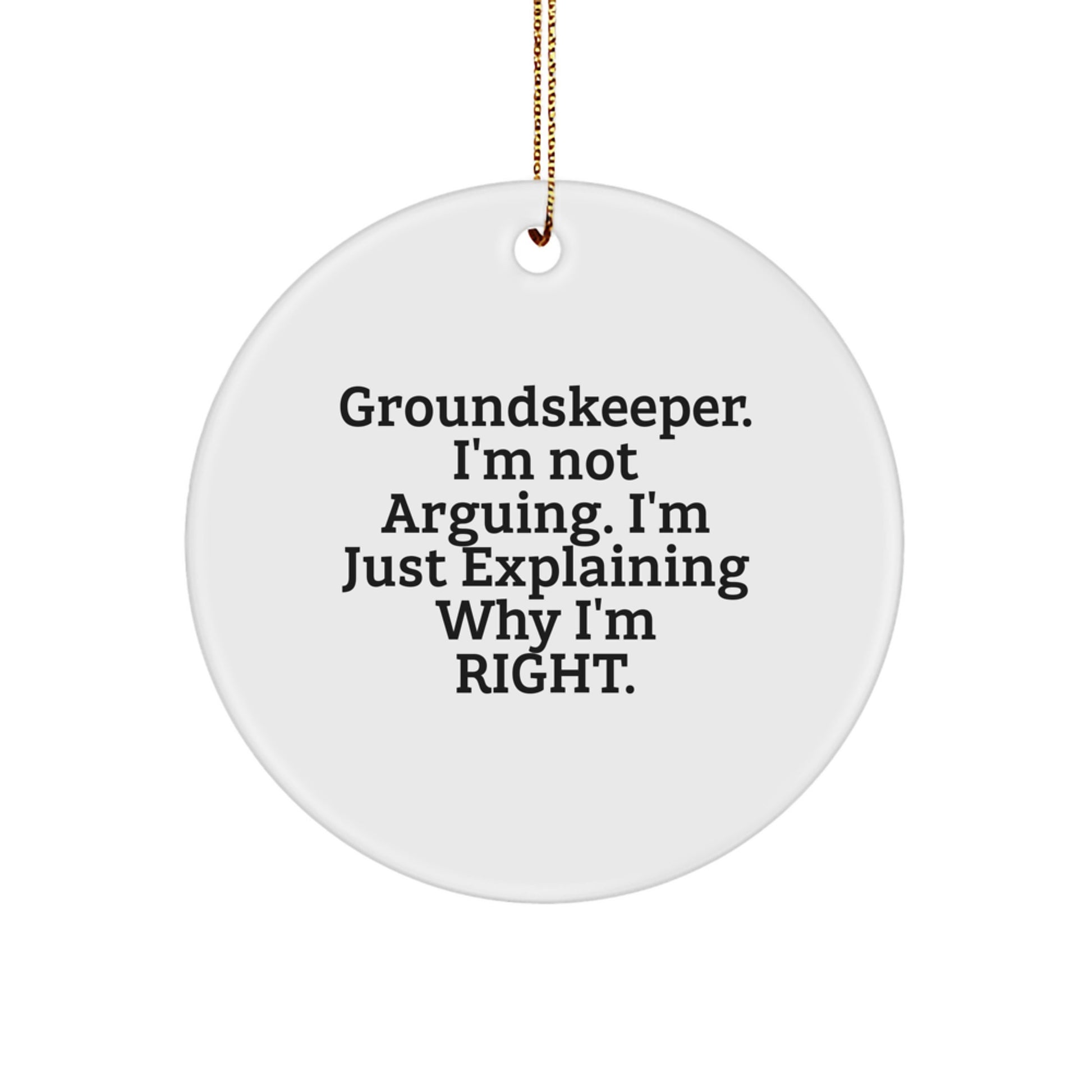 Christmas Unique Gift groundskeeper Circle Ornament for Her Present - Image 1